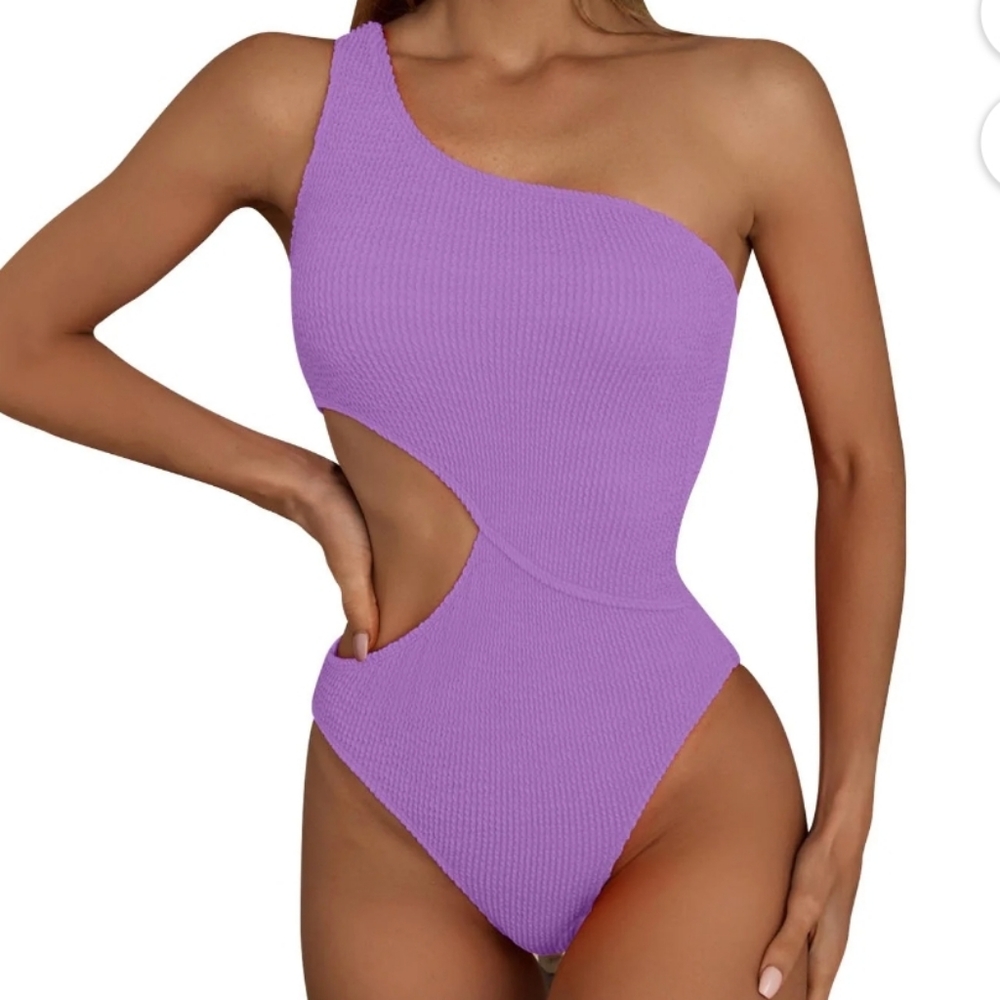 Amazon Purple Asymmetrical One Piece Swimsuit Size Small New